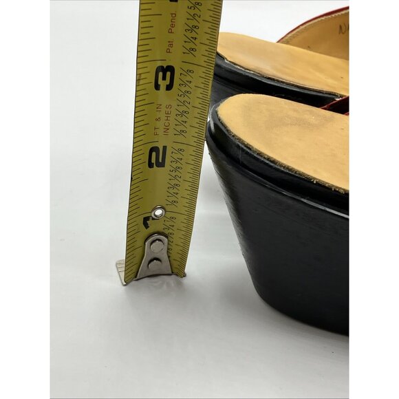 $1k  6 6.5 C Wide back At The Ranch Red Patent Cowgirl Mules Boots Santa Fe - Picture 5 of 10